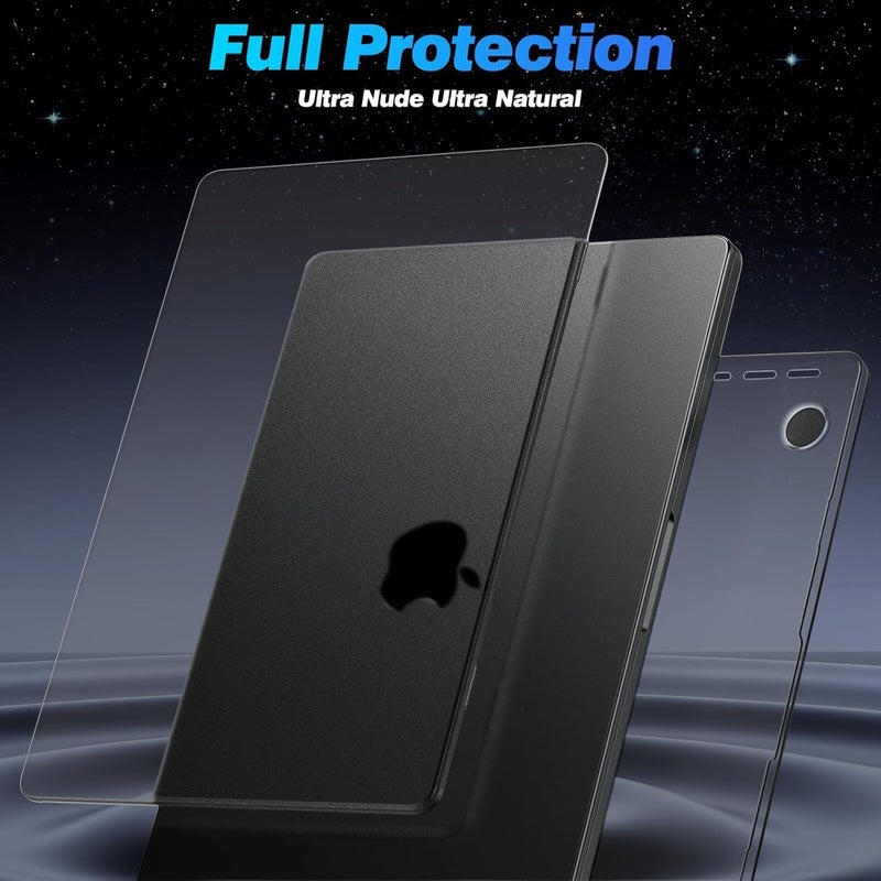 Eoocoo حافظة متوافقة مع ماك بوك إير 15 بوصة 2026 2025-2023 إصدار M4 A3241 M3 A3114 M2 A2941 شاشة ريتينا السائلة، حافظة بلاستيكية صلبة وغطاء لوحة مفاتيح وواقي شاشة، أسود - Image 3